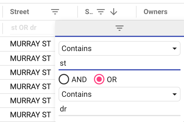 Column filter